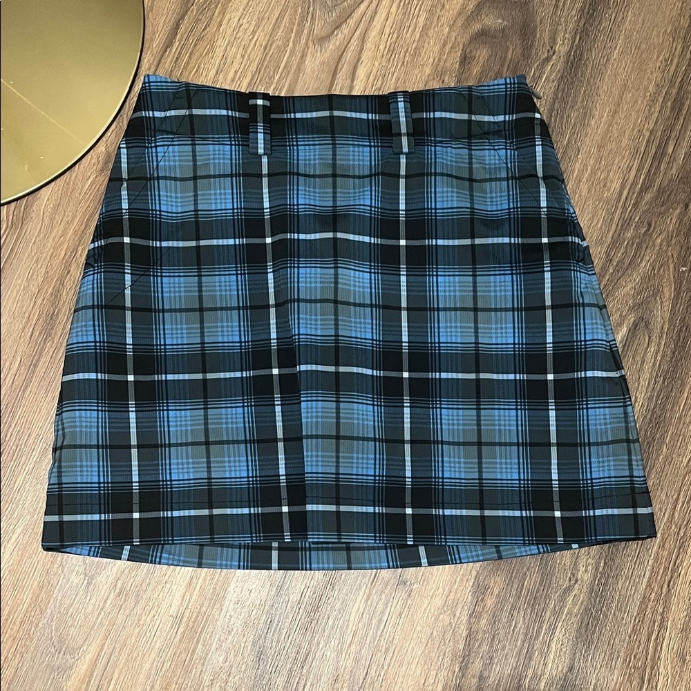 Nike Blue and Black Plaid Mini Skirt NWOT
